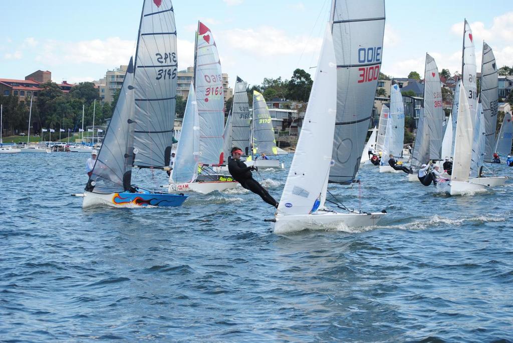Tight racing was the order of the day thoughout the round. - 2013-14 NSW Cherub State Championships © Carol Stephenson