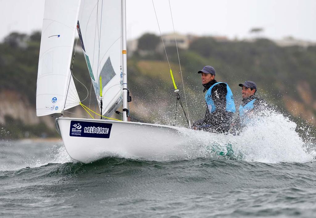 470 Men / Will Ryan & Mathew Belcher (AUS) - 2013 ISAF Sailing World Cup - Melbourne © Jeff Crow/ Sport the Library http://www.sportlibrary.com.au