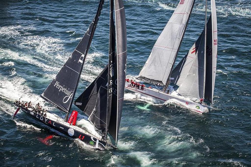 Maxis Perpetual Loyal and Wild Ota XI shortly after the start 2013 Rolex Sydney Hobart Race photo copyright  Rolex/Daniel Forster http://www.regattanews.com taken at  and featuring the  class