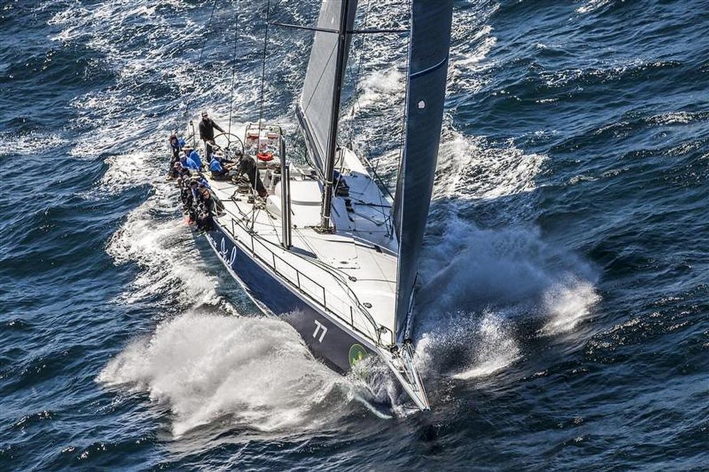 Black Jack after start of 69th Rolex Sydney Hobart  ©  Rolex/Daniel Forster http://www.regattanews.com