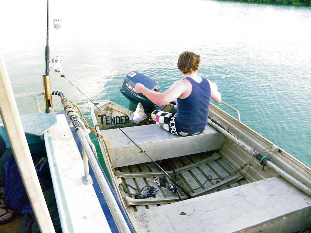 This will give you some idea of where the action unfolded. Imagine that rope isn’t as tight, and imagine Lee somewhere underwater between the two vessels. © Lee Brake