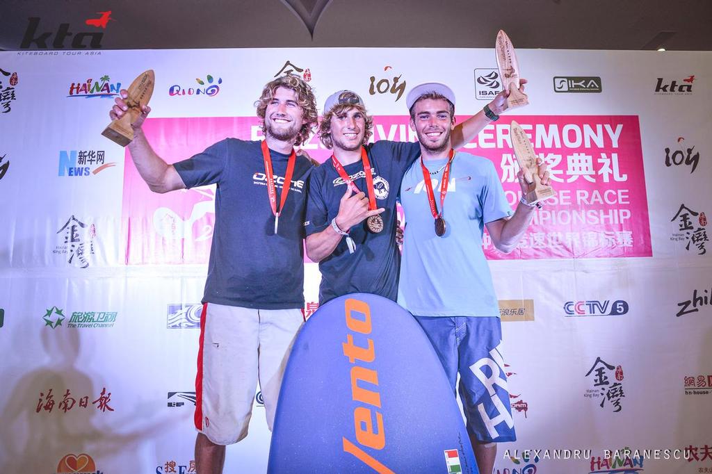 Prize giving day five of the IKA Kiteboard Race World Championship 2013 on November 24, 2013 at King Bay Qionghai, China. Photo by Alexandru Baranescu / KTA ©  Icarus Sailing Media http://www.icarussailingmedia.com/