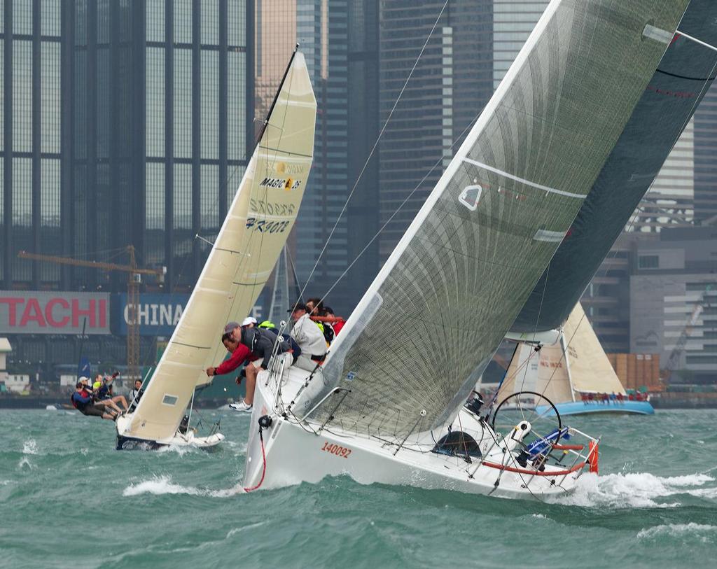 Tommy Bahama Around the Island Race 2013 - Teams in action. photo copyright  RHKYC/Guy Nowell http://www.guynowell.com/ taken at  and featuring the  class