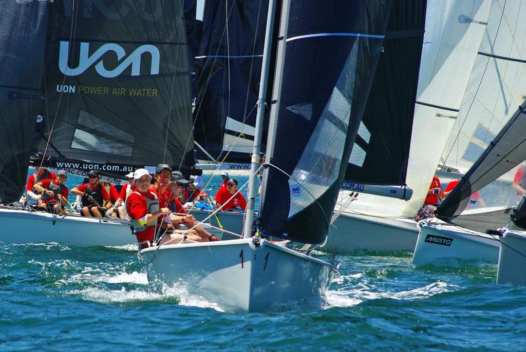 Caitlin Elks at the front of John Longley's SB20 photo copyright Rick Steuart taken at  and featuring the  class