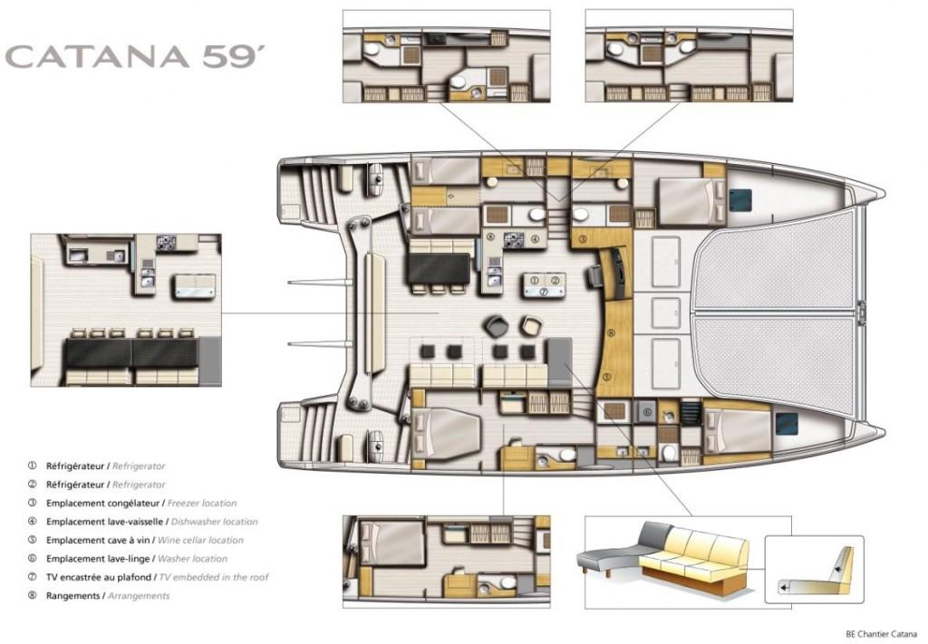 Catana59 layout-1024x711 © Multihull Solutions http://www.multihullsolutions.com.au/