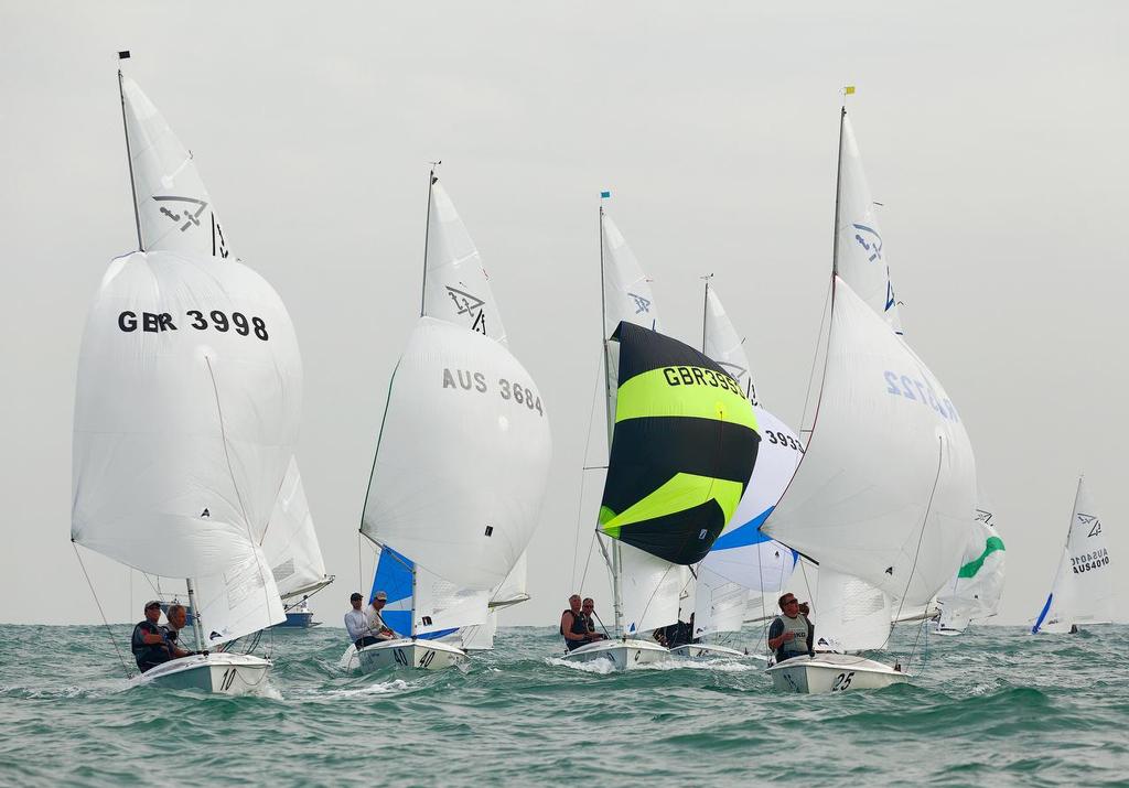 Flying 15 Worlds 2013 fleet in action on day 5. photo copyright  RHKYC/Guy Nowell http://www.guynowell.com/ taken at  and featuring the  class