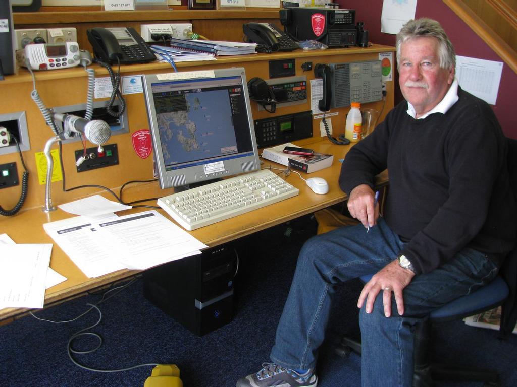 RYCT member Ian Millhouse on Tascoast Radio watch for the Maria Island Race. © Alastair Douglas