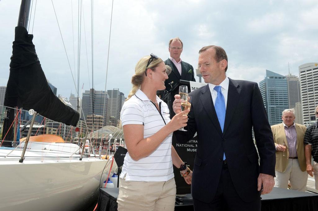 Lance Corporal Prue Sanson and the PM ©  Delly Carr / Sportshoot http://www.sportsphotography.com.au/