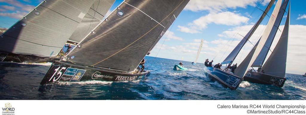 Tight racing in Lanzarote during the RC44 Championship 2013 photo copyright RC44 Class/MartinezStudio.es taken at  and featuring the  class