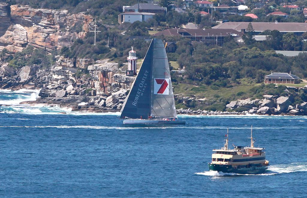 Wild Oats XI passes South Head, leading the fleet. photo copyright Crosbie Lorimer http://www.crosbielorimer.com taken at  and featuring the  class