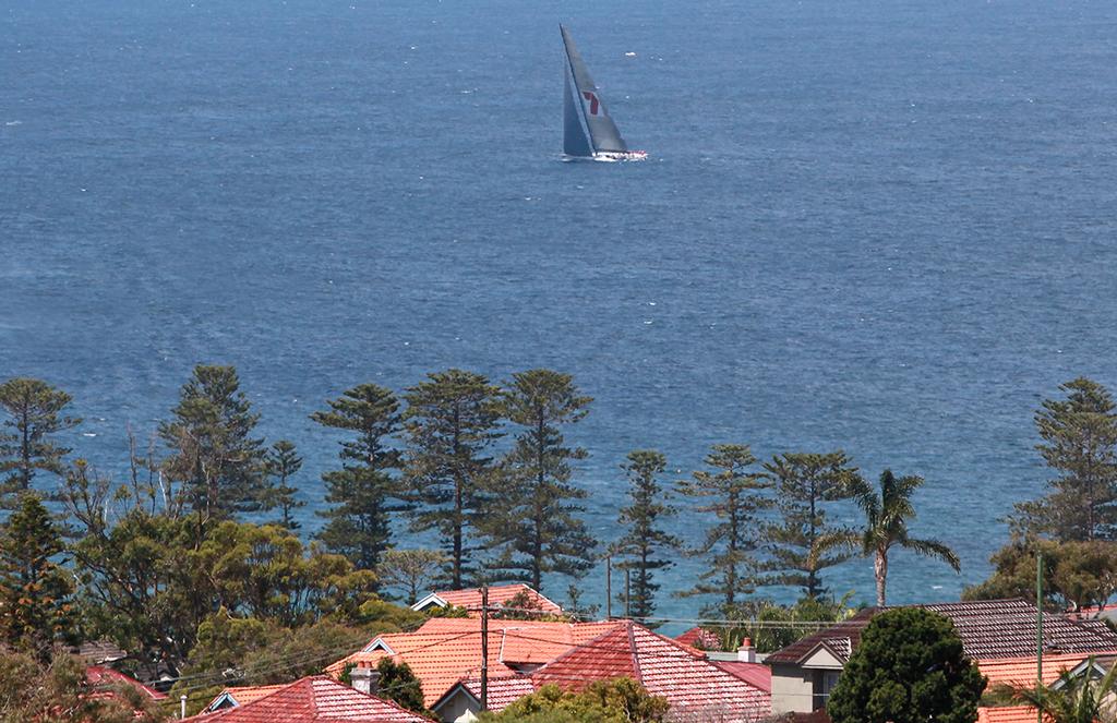 Wild Oats XI passes Manly on her way from Port Hacking to Bird Island. © Crosbie Lorimer http://www.crosbielorimer.com