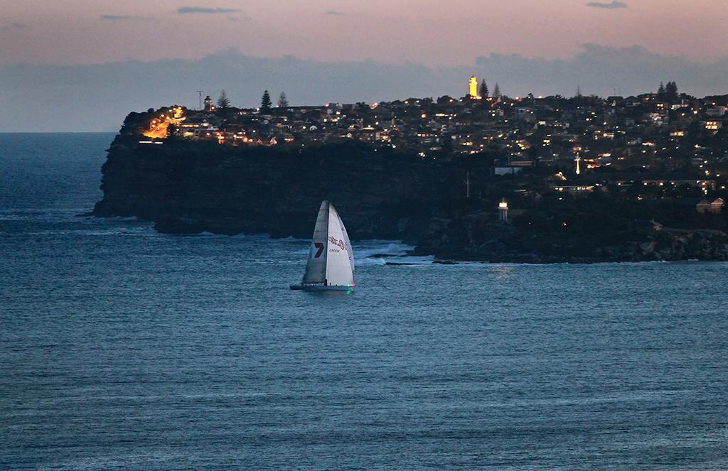 Wild Oats XI passes South Head, closing the finish. © Crosbie Lorimer http://www.crosbielorimer.com