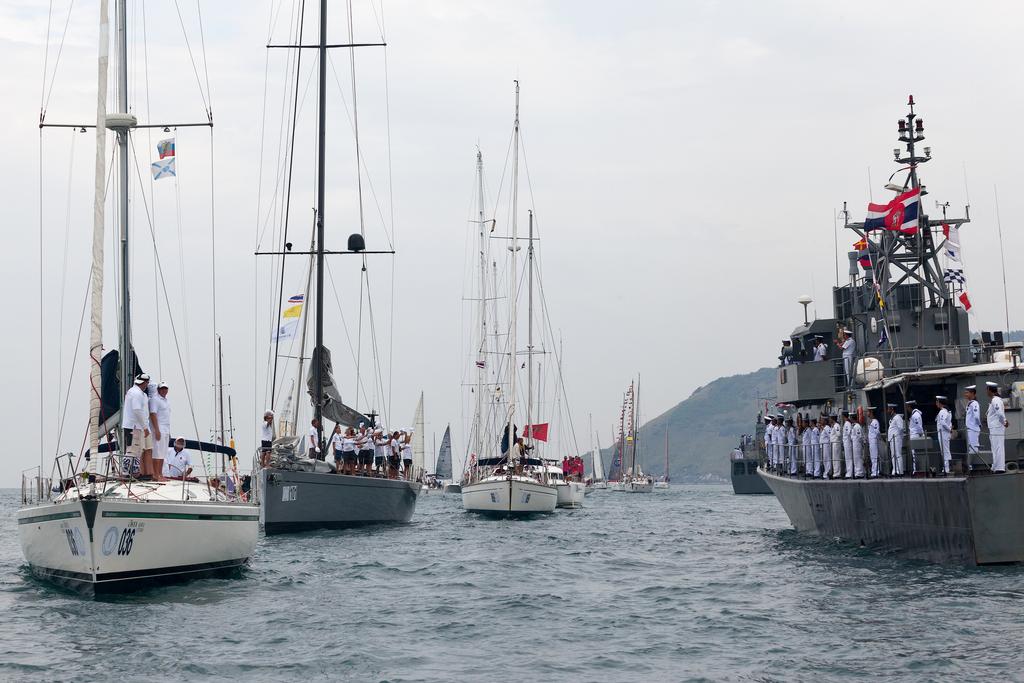 Phuket King's Cup 2013, Sail-past photo copyright Guy Nowell taken at  and featuring the  class