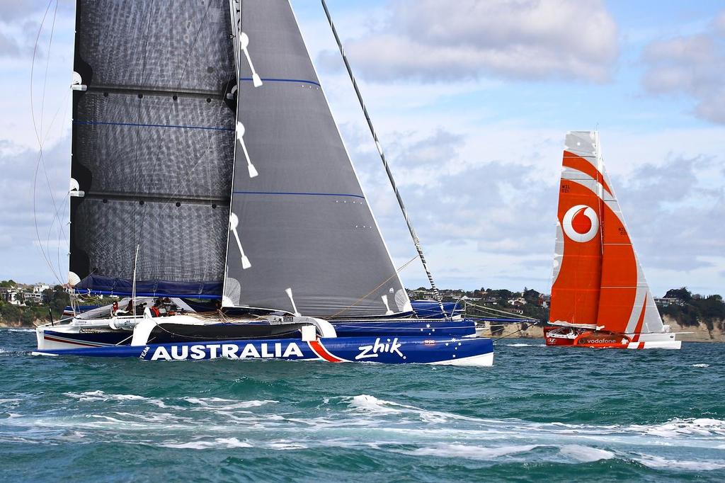 Team Australia and TeamVodafoneSailing - Start of Coastal Classic 2013, Waitemata Harbour, October 25, 2013 photo copyright Richard Gladwell www.photosport.co.nz taken at  and featuring the  class