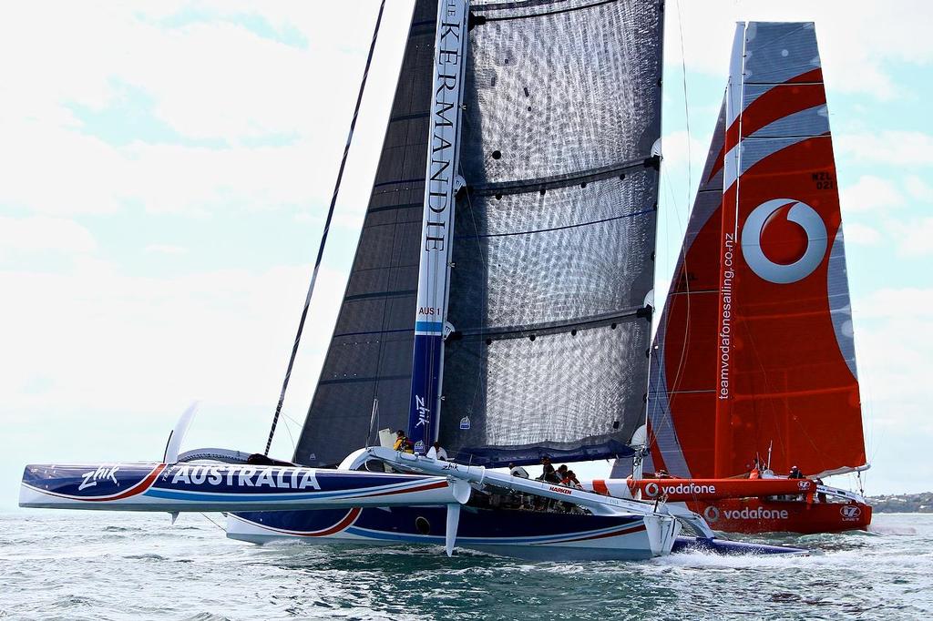 Team Australia and TeamVodafoneSailing - Start of Coastal Classic 2013, Waitemata Harbour, October 25, 2013 photo copyright Richard Gladwell www.photosport.co.nz taken at  and featuring the  class