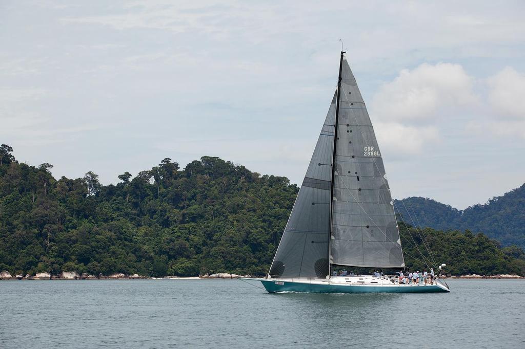 Raja Muda Selangor International Regatta 2013. Pangkor-Penang Race. Antipodes rides the current south of Pangkor. photo copyright Guy Nowell / RMSIR taken at  and featuring the  class