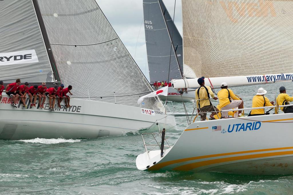 Raja Muda Selangor International Regatta 2013. Penang-Langkawi Race. Class 1 start. Utarid, HiFi. photo copyright Guy Nowell / RMSIR taken at  and featuring the  class