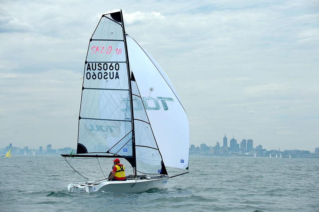 Skud18 Staley-Lewenhagen 217 - ISAF Sailing World Cup Melbourne 2012 © Jeff Crow/ Sport the Library http://www.sportlibrary.com.au