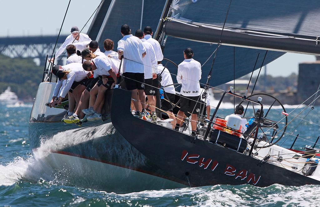 Ichi Ban heads for the finish - SOLAS Big Boat Challenge on Tuesday - CYCA Trophy photo copyright Crosbie Lorimer http://www.crosbielorimer.com taken at  and featuring the  class