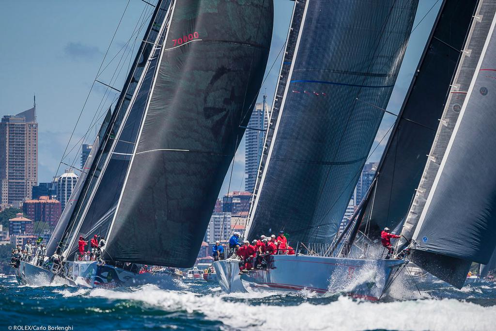 Start - WILD OATS XI, Sail No: 10001, Bow No: XI, Owner: Robert Oatley, Skipper: Mark Richards, Design: Reichel Pugh 30 Mtr, LOA (m): 30.5, State: NSW photo copyright  Rolex / Carlo Borlenghi http://www.carloborlenghi.net taken at  and featuring the  class