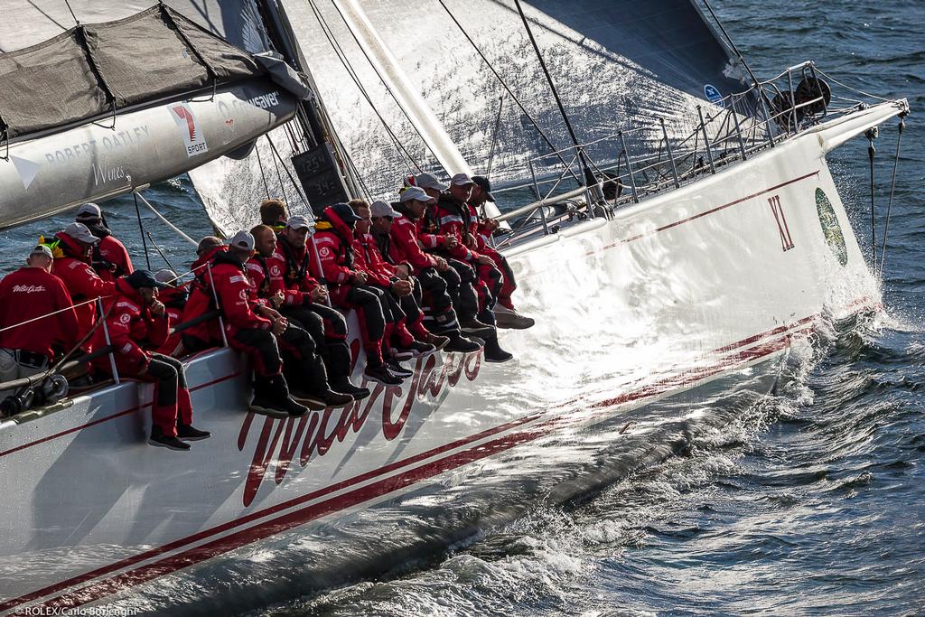  Wild Oats XI tackles the Derwent River on her way to a seventh Line Honours photo copyright  Rolex / Carlo Borlenghi http://www.carloborlenghi.net taken at  and featuring the  class