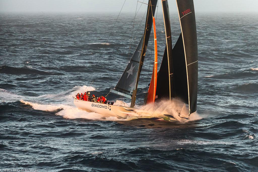 GIACOMO, Sail No: NZL70000, Bow No: 70, Owner: Jim Delegat, Skipper: Jim Delegat, Design: Volvo 70, LOA (m): 21.5, State: VIC off Tasman Island ©  Rolex / Carlo Borlenghi http://www.carloborlenghi.net
