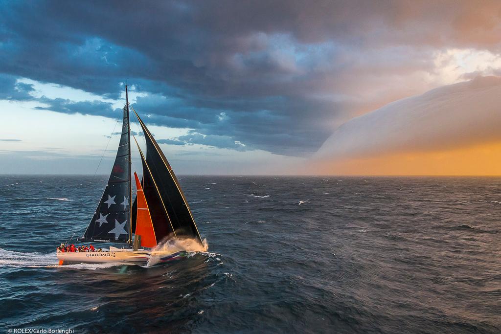 GIACOMO, Sail No: NZL70000, Bow No: 70, Owner: Jim Delegat, Skipper: Jim Delegat, Design: Volvo 70, LOA (m): 21.5, State: VIC off Tasman Island ©  Rolex / Carlo Borlenghi http://www.carloborlenghi.net
