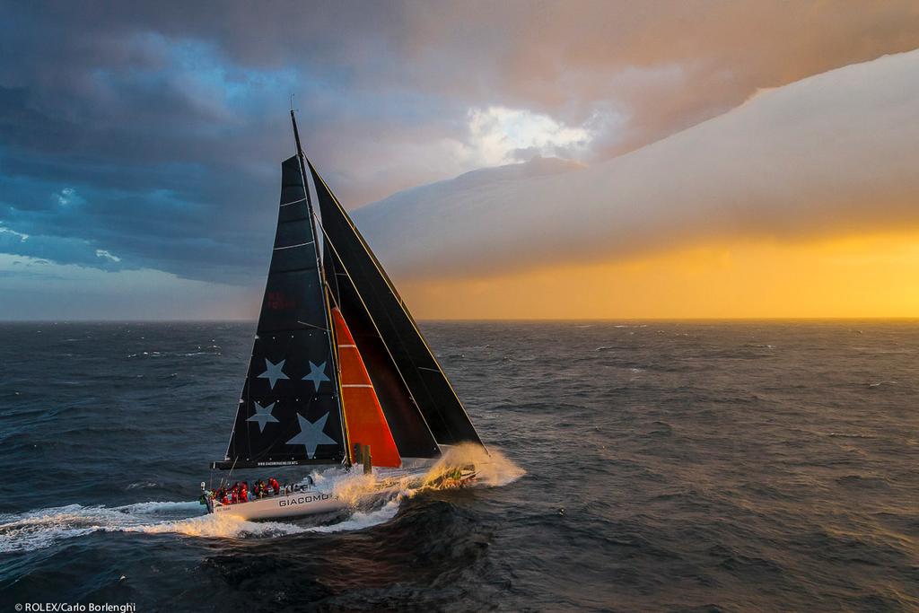 GIACOMO, Sail No: NZL70000, Bow No: 70, Owner: Jim Delegat, Skipper: Jim Delegat, Design: Volvo 70, LOA (m): 21.5, State: VIC off Tasman Island ©  Rolex / Carlo Borlenghi http://www.carloborlenghi.net