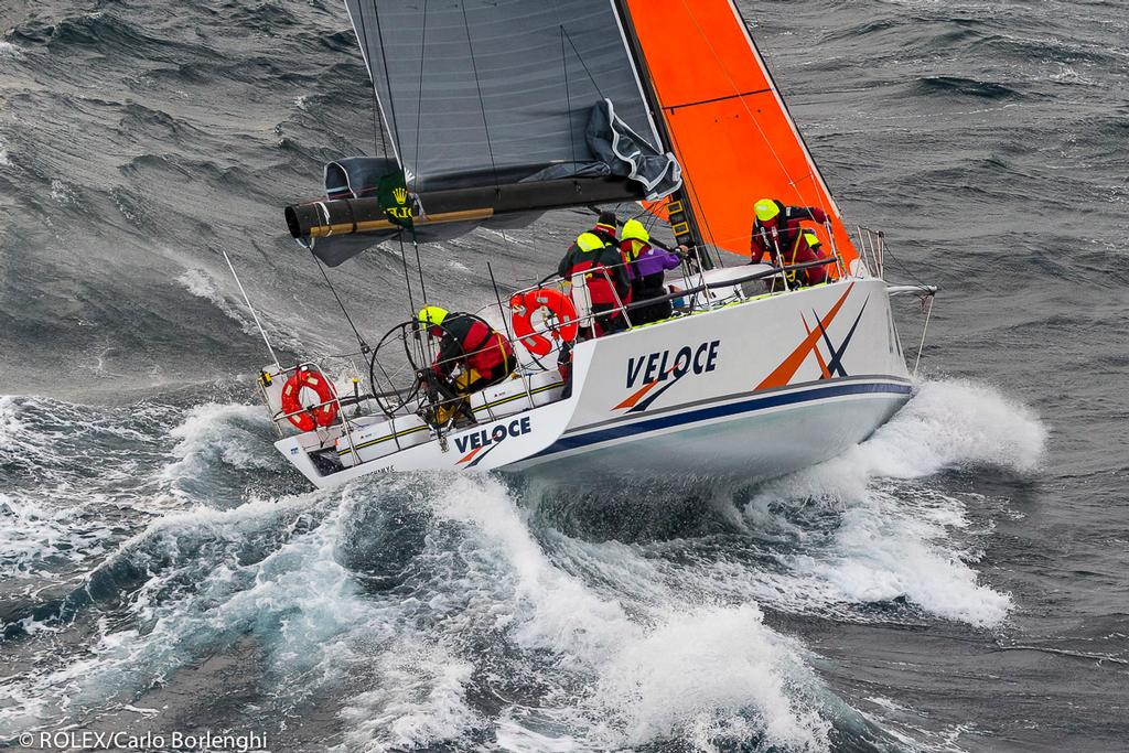 Veloce hunkered down on Day 4 off Tasman Island  - 2013 Rolex Sydney Hobart ©  Rolex / Carlo Borlenghi http://www.carloborlenghi.net