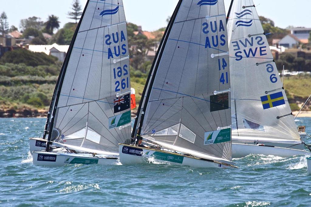 ISAF Sailing World Cup, Melbourne Day 1 - Finn start photo copyright Richard Gladwell www.photosport.co.nz taken at  and featuring the  class