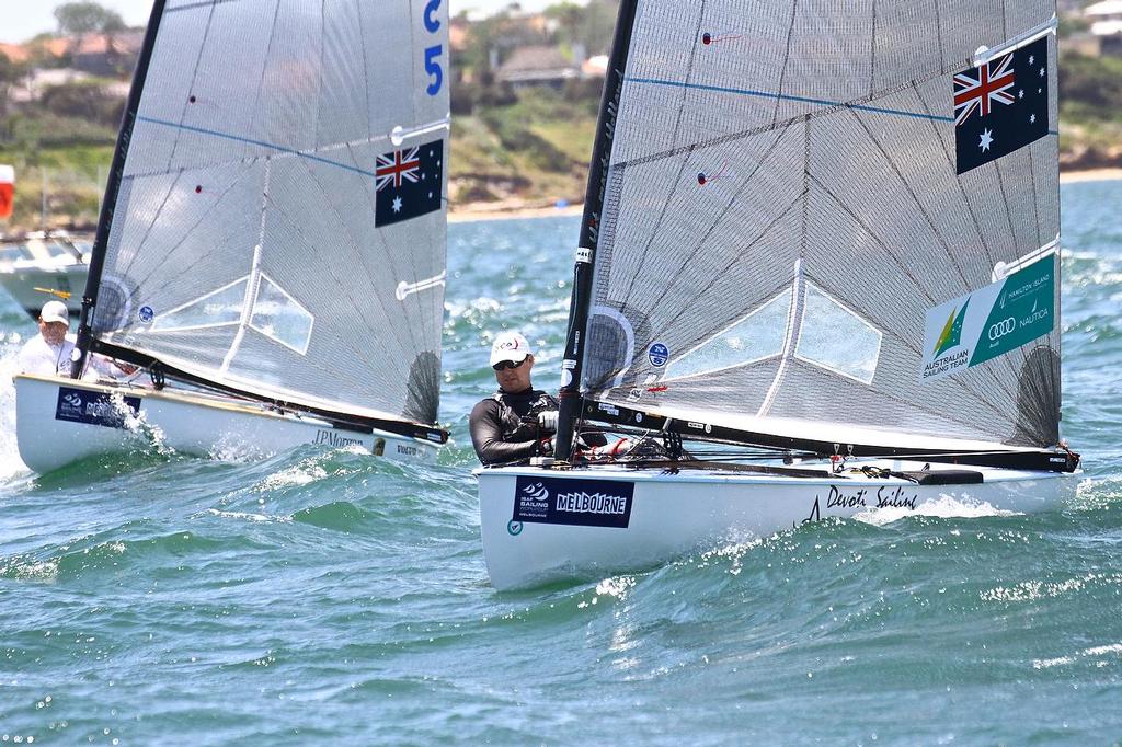 ISAF Sailing World Cup, Melbourne Day 1 - Finn start photo copyright Richard Gladwell www.photosport.co.nz taken at  and featuring the  class