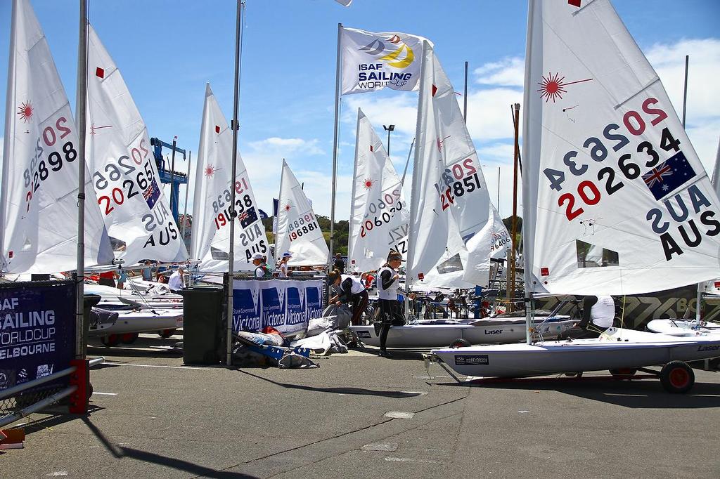 Boat Park - Sail Melbourne , 2013 - ISAF World Sailing Cup, Round 1- Day 0 photo copyright Richard Gladwell www.photosport.co.nz taken at  and featuring the  class