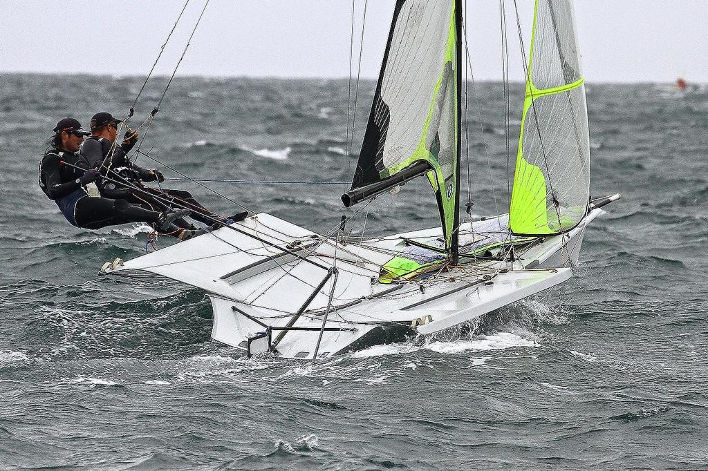 ISAF Sailing World Cup, Melbourne Day 3 - 49er (NZL) - Logan Dunning-Beck and Jack Simpson photo copyright Richard Gladwell www.photosport.co.nz taken at  and featuring the  class