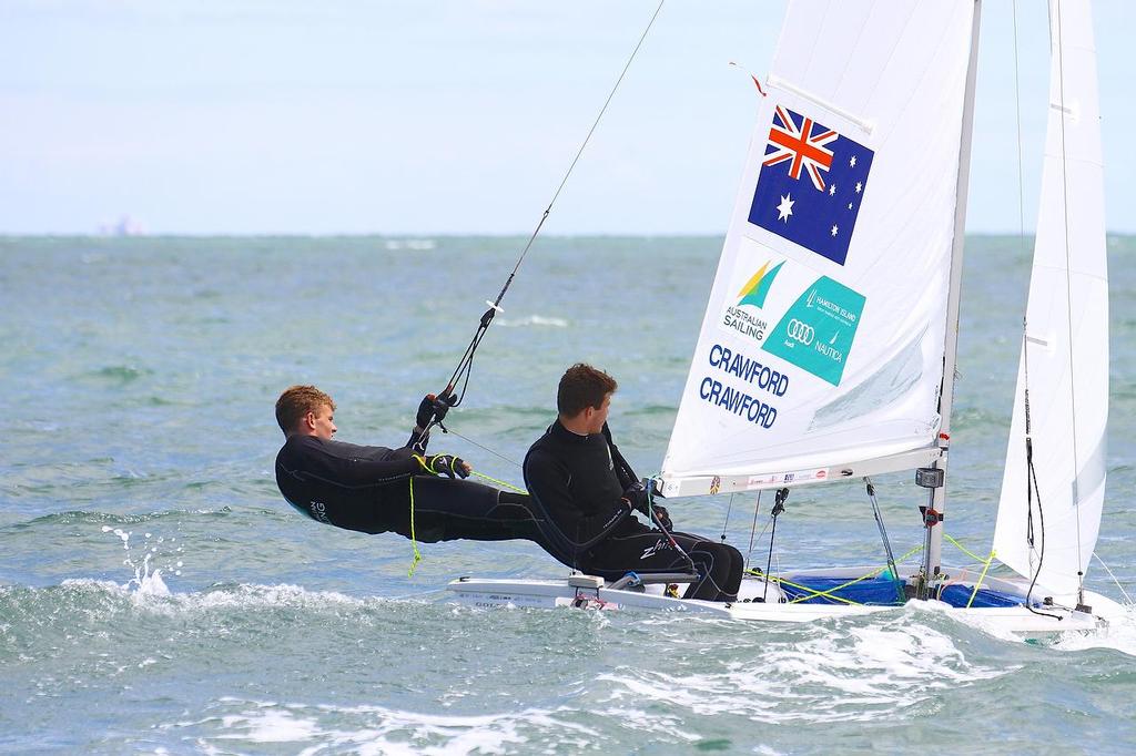 ISAF Sailing World Cup, Melbourne Day 5 Crawford Brothers M470 photo copyright Richard Gladwell www.photosport.co.nz taken at  and featuring the  class