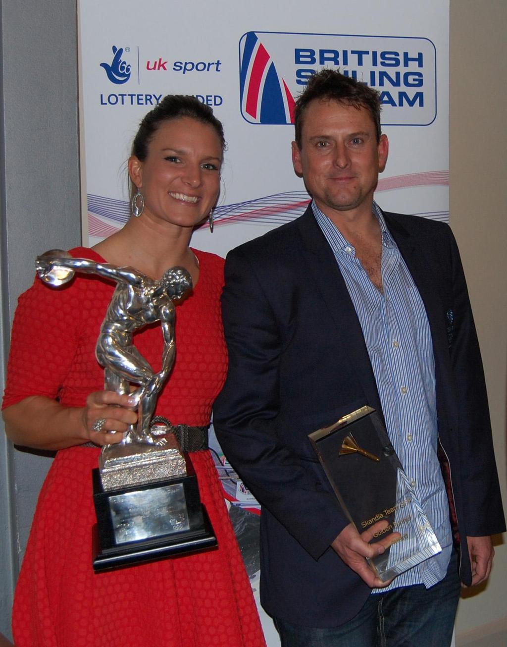 Bryony Shaw with her coach and fellow award winner Dom Tidey photo copyright  British Sailing Team taken at  and featuring the  class