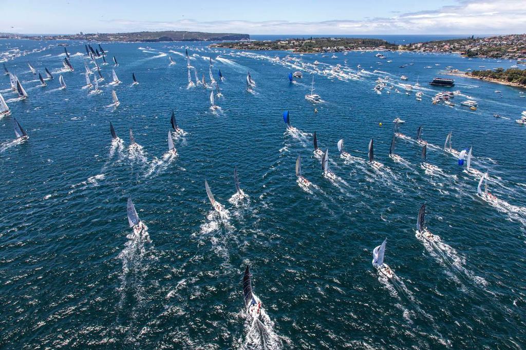 The smaller boats in the fleet begin their journey in the 2013 Rolex Sydney Hobart photo copyright  Rolex/Daniel Forster http://www.regattanews.com taken at  and featuring the  class