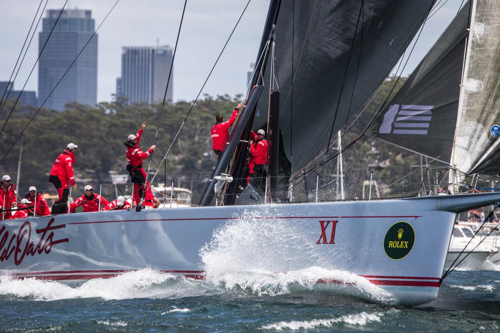 Wild Oats XI headlines the fleet of 30 for CYCA’s Cabbage Tree Island Race. photo copyright  Rolex/Daniel Forster http://www.regattanews.com taken at  and featuring the  class