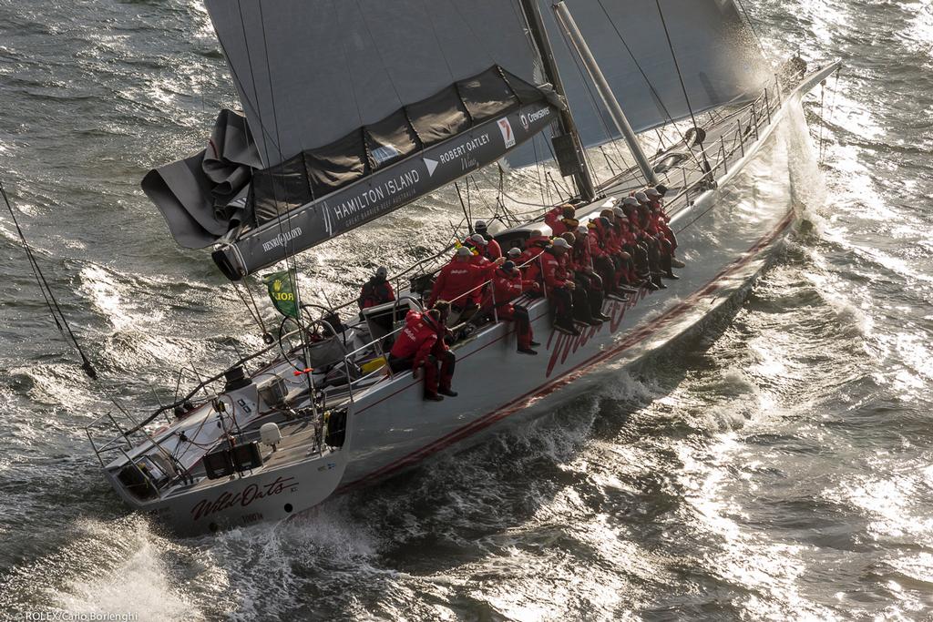 Wild Oats XI tackles the Derwent River on her way to a seventh Line Honours ©  Rolex / Carlo Borlenghi http://www.carloborlenghi.net