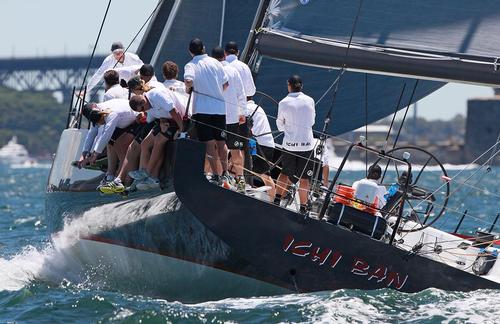 Ichi Ban heads for the finish - SOLAS Big Boat Challenge on Tuesday - CYCA Trophy &copy; Crosbie Lorimer http://www.crosbielorimer.com