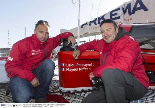 Mayeul Riffet and Lalou Roucayrol (Arkema - Aquitaine) ©  Jean-Marie Liot / DPPI / TJV http://www.transat-jacques-vabre.com/