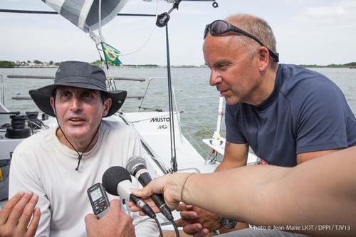 Class40 Caterham Challenge with Mike Gascoyne and Brian Thompson, arrival in Itajai ©  Jean-Marie Liot / DPPI / TJV http://www.transat-jacques-vabre.com/