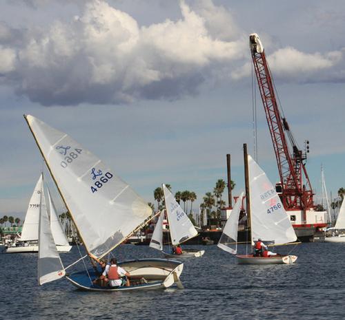 Lido 14s push downwind in the bay  - Turkey Day Regatta 2013 © Rich Roberts