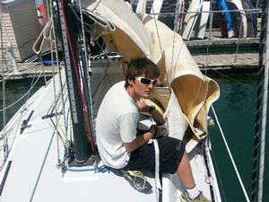 Westie does boat work on Pepe before White Island.  Photo supplied photo copyright Photos Supplied taken at  and featuring the  class