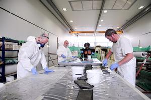 : It takes 120 people working directly on the boat to build a Volvo Ocean 65 in seven months. A total of 36,000 man hours are required. - Volvo Ocean Race 2014-15 photo copyright Pedro Freitas /Volvo Ocean Race taken at  and featuring the  class