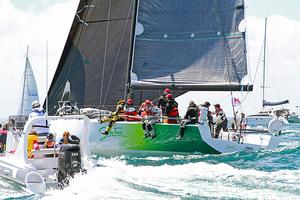 Phil and Cheryl Coombs new Hh42 Simply Fun, surrounded by spectator craft - ORCV Melbourne to Launceston / Hobart Yacht Race starts photo copyright Teri Dodds http://www.teridodds.com taken at  and featuring the  class