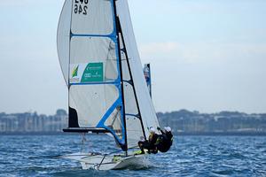 49er FX / Caitlin ELKS & Tess LLOYD (AUS) - 2013 ISAF Sailing World Cup - Melbourne photo copyright Jeff Crow/ Sport the Library http://www.sportlibrary.com.au taken at  and featuring the  class