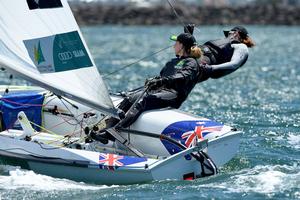 470 Womens/ Carrie SMITH & Sarah COOK  (AUS) - 2013 ISAF Sailing World Cup - Melbourne photo copyright Jeff Crow/ Sport the Library http://www.sportlibrary.com.au taken at  and featuring the  class