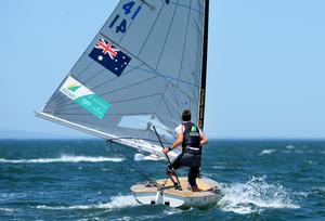 Finn / Jake Lilley (AUS) - 2013 ISAF Sailing World Cup - Melbourne photo copyright Jeff Crow/ Sport the Library http://www.sportlibrary.com.au taken at  and featuring the  class