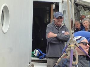 2. Andy ascends. Father Allen watches with intense curiosity. - Disabled Tall Ship sailing - Lord Nelson - Image: Philippa Williams photo copyright SW taken at  and featuring the  class