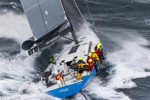 Kerumba veiled in spray as she encounters the southwesterly off Tasman Island - 2013 Rolex Sydney Hobart photo copyright  Rolex / Carlo Borlenghi http://www.carloborlenghi.net taken at  and featuring the  class